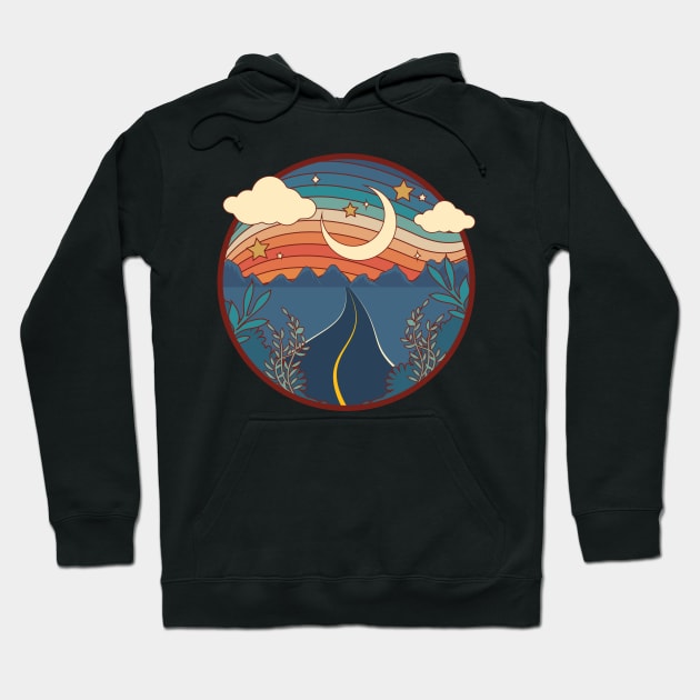 Retro 60's Psychedelic Abstract Nature Design Hoodie by New East 